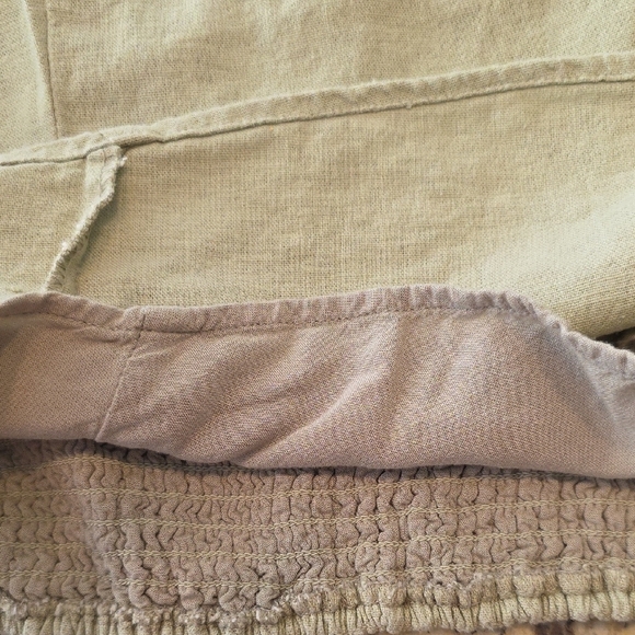 Abercrombie & Fitch Sage Green Linen Blend Square Neck Cropped Cami Size Medium - Picture 10 of 13